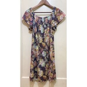 Tiana B Floral Stretch Crochet Lace A-Line Dress Womens Size 8 Boho Chic Cottage